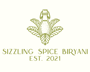 Organic Fermented Tea Bottle logo design