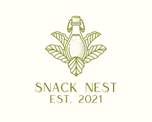 Organic Fermented Tea Bottle logo design