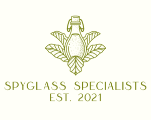 Organic Fermented Tea Bottle logo design