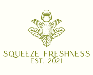 Organic Fermented Tea Bottle logo design