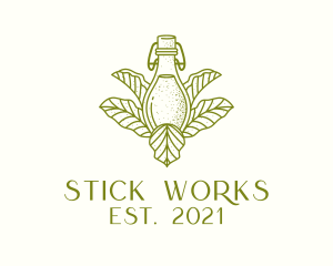 Organic Fermented Tea Bottle logo design