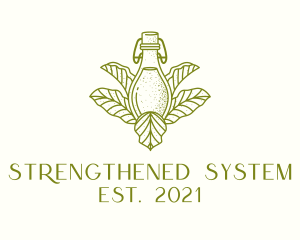 Organic Fermented Tea Bottle logo design