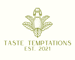 Organic Fermented Tea Bottle logo design