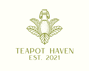 Organic Fermented Tea Bottle logo design