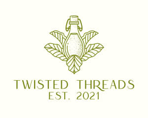 Organic Fermented Tea Bottle logo design