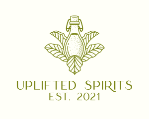 Organic Fermented Tea Bottle logo design