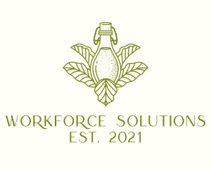 Organic Fermented Tea Bottle logo design