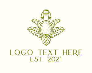 Herbs - Organic Fermented Tea Bottle logo design