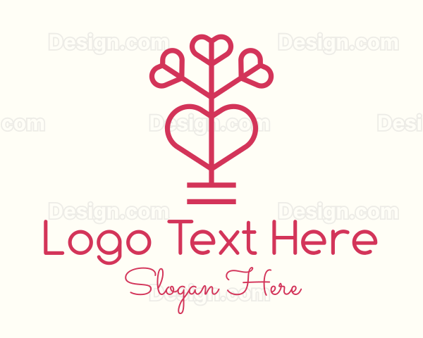 Lovely Red Flower Plant Logo