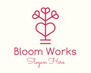 Lovely Red Flower Plant logo design