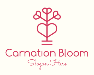 Lovely Red Flower Plant logo design