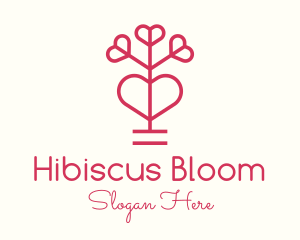 Lovely Red Flower Plant logo design