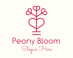 Lovely Red Flower Plant logo design