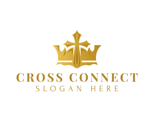 Cross Crown Religion logo design