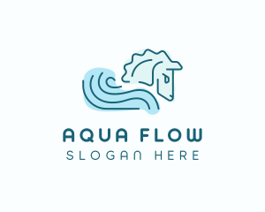 Water Wave Horse logo design