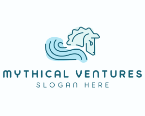 Water Wave Horse logo design