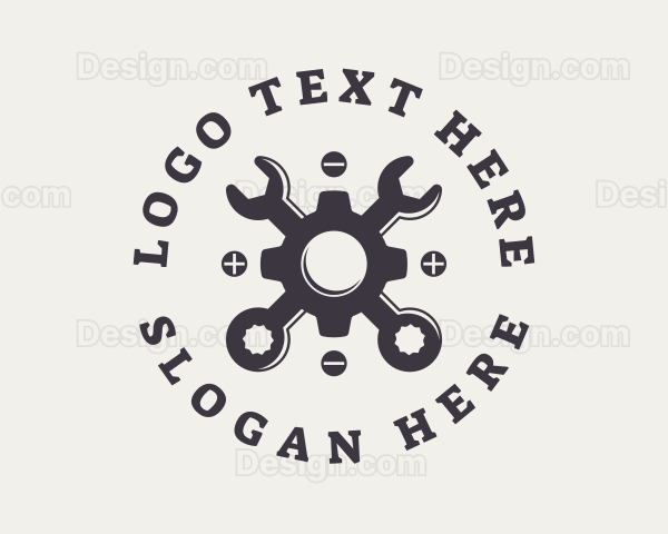 Mechanical Cog Spanner Logo