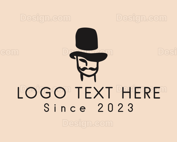 Top Hat Mustache Man Logo