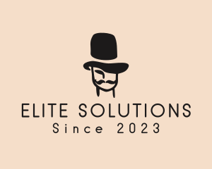 Top Hat Mustache Man logo design