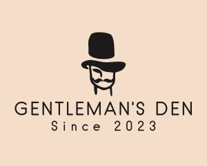 Top Hat Mustache Man logo design