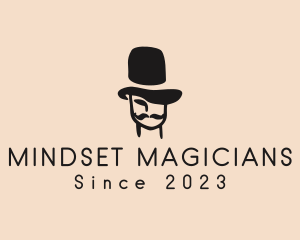 Top Hat Mustache Man logo design