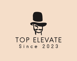 Top Hat Mustache Man logo design