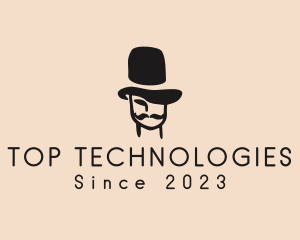Top Hat Mustache Man logo
