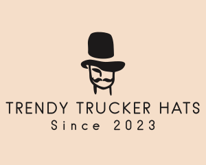 Top Hat Mustache Man logo design