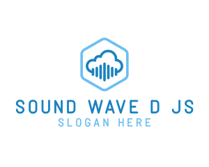 Audio Cloud Hexagon logo design