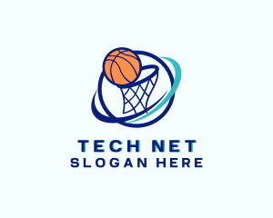  Basketball Net Court logo design