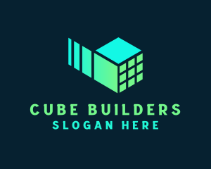 Artificial Intelligence Cube Tech logo design