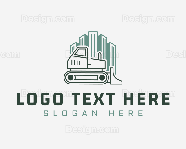 Bulldozer Construction Equipment Logo