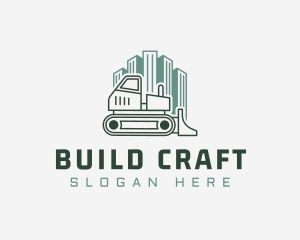 Bulldozer Construction Equipment logo design