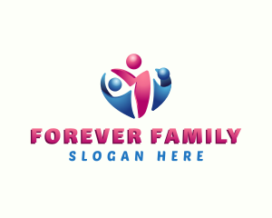 Heart Love Family logo design