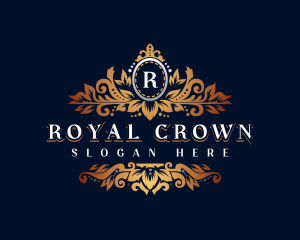 Royal Flower Crown Shield  logo design