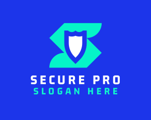 Security Shield Letter S logo design