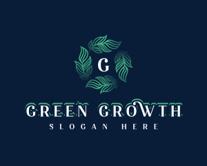 Garden Leaf Wreath logo design