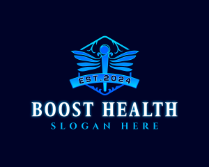 Health Caduceus Wellness logo design