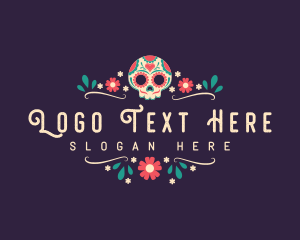 Mexican Floral Skull logo