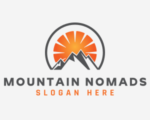 Gradient Sun Mountain logo design