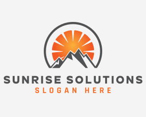 Gradient Sun Mountain logo design