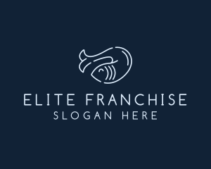 Monoline Fish Seafood logo design