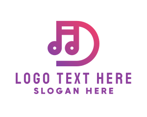 Album - Musical Note Letter D logo design