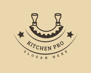 Retro Kitchen Knife logo design