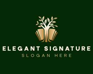 Elegant Tree Book logo design