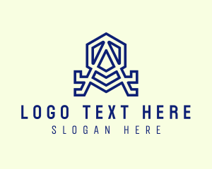 Modern Hexagon Letter A logo