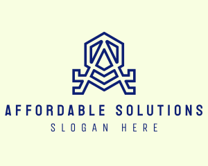 Modern Hexagon Letter A logo design