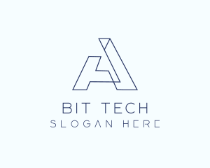 Tech Outline Letter A Company logo design