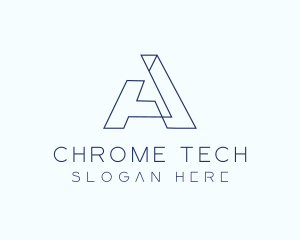 Tech Outline Letter A Company logo design