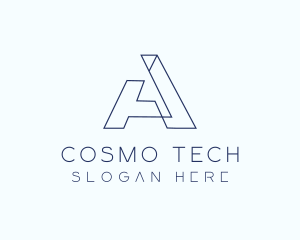 Tech Outline Letter A Company logo design